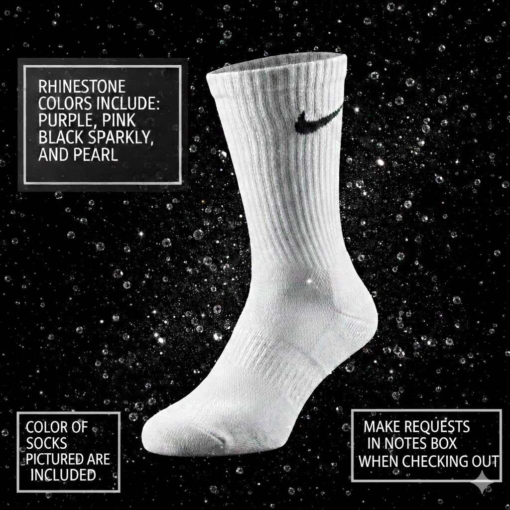 Nike plus bedazzled socks